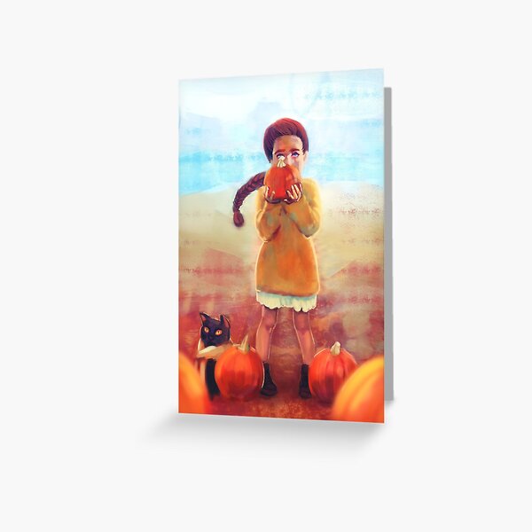 Pumpkin Girl - Autumn - Halloween Greeting Card