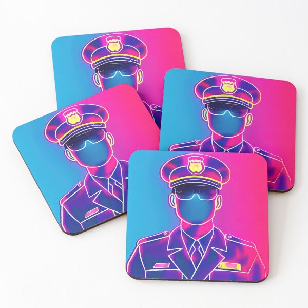 Artikelvorschau, Police officer vaporwave  entworfen und verkauft von ComicsFactory.