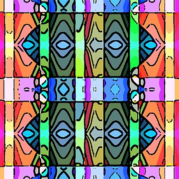 Artwork thumbnail, CORAL GREEN YELLOW 1980'S INSPIRED RETRO STRIPE ABSTRACT PATTERN FOR SUMMER DECOR AND CLOTHING by ozcushionstoo