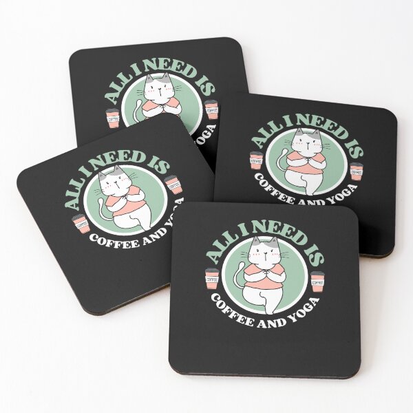 Item preview, All I need is coffee and yoga funny yoga cat designed and sold by reka88.