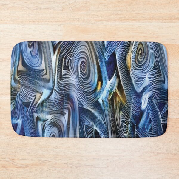 Item preview, Trippy Warped Triangles Blue Abstract Tribal Pattern designed and sold by ittybittyowl.