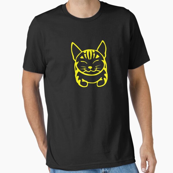 Happy Cat - Tabby (yellow) - Large pic Essential T-Shirt