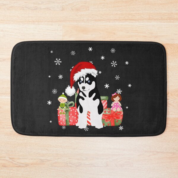 Item preview, Christmas Husky.  Festive Husky. Christmas Dog. Christmas presents. designed and sold by Doggymadness.