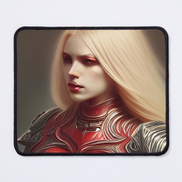 Item preview, Sexy Blonde Vampire Warrior Knight Red Armor Seductress Dark Artwork designed and sold by Eliteijr.