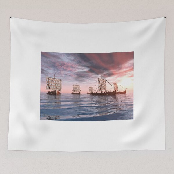 Item preview, Viking ships at sunset designed and sold by MIRO3D.
