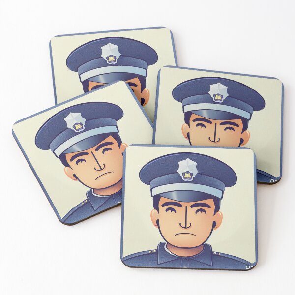 Item preview, Police officer cartoon minimalist designed and sold by ComicsFactory.