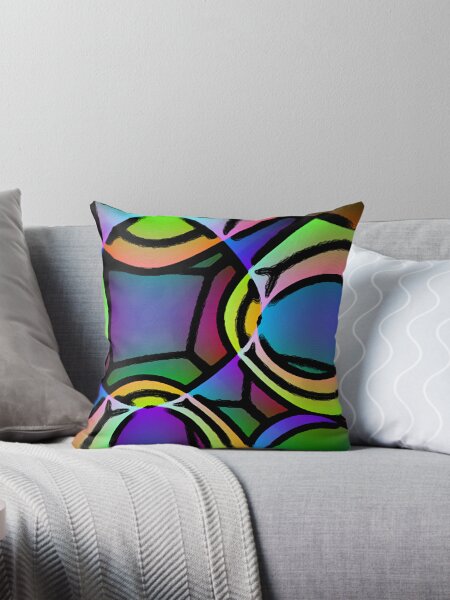 Item preview, BIG BRIGHT MUTICOLOR NEON ABSTRACT POP ART STYLE PATTERN FOR HOME DECOR AND CLOTHING designed and sold by ozcushionstoo.