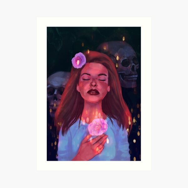 Halloween Skull Girl Art Print