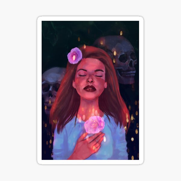 Halloween Skull Girl Sticker