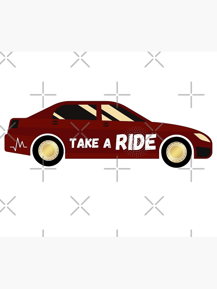 take-a-ride-in-a-red-car-poster-for-sale-by-gwaps-redbubble