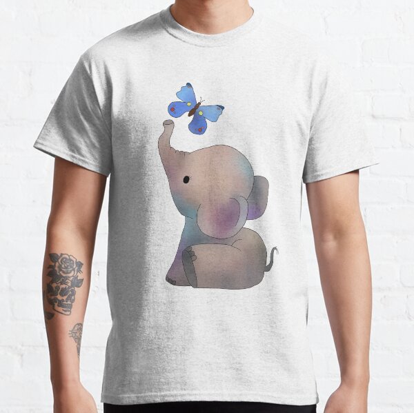 Éléphant avec un papillon T-shirt classique