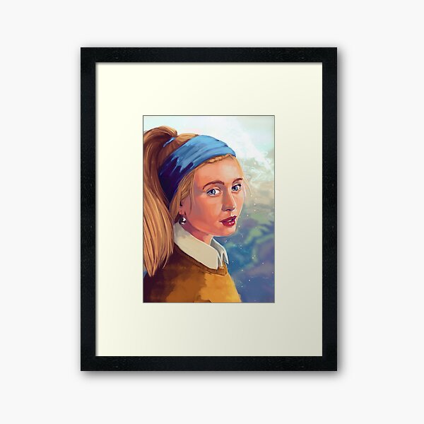 Girl with Pearl – Modern – Gaze Framed Art Print