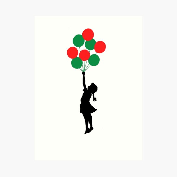 Balloons Girl Art Print