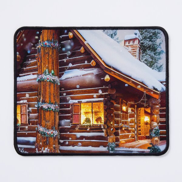 Item preview, A Log Cabin Decorated for Christmas designed and sold by Mika Hutton.