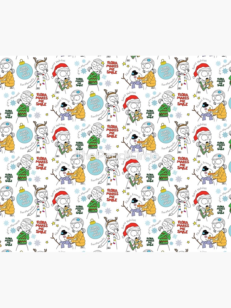 Thumbnail 6 of 6, Throw Blanket, FLORA MAKES ME SMILE - HOLIDAY SEASON designed and sold by ThePencilCircle.