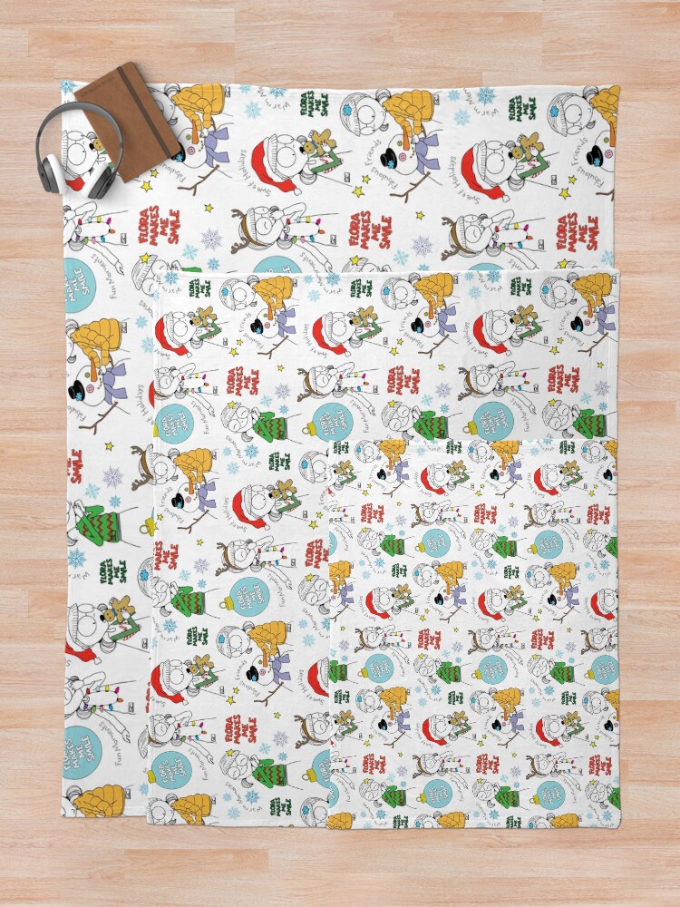 Thumbnail 5 of 6, Throw Blanket, FLORA MAKES ME SMILE - HOLIDAY SEASON designed and sold by ThePencilCircle.