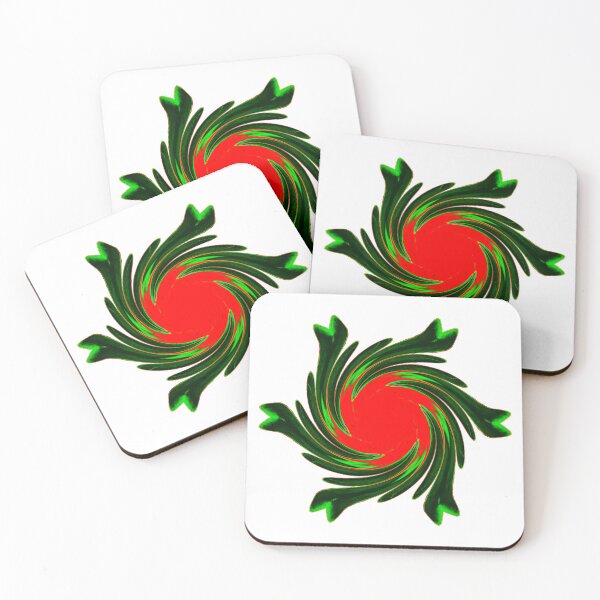 Item preview, Green abstract pattern with red centre designed and sold by Rozzzita7.