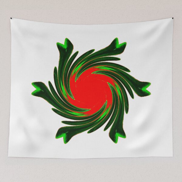 Item preview, Green abstract pattern with red centre designed and sold by Rozzzita7.