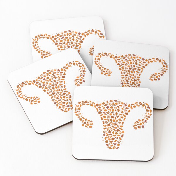 Item preview, FALL LEAVES UTERUS | UTERUS GRAPHIC OF FALL LEAVES & GOLD STARS designed and sold by Festive Feminist.