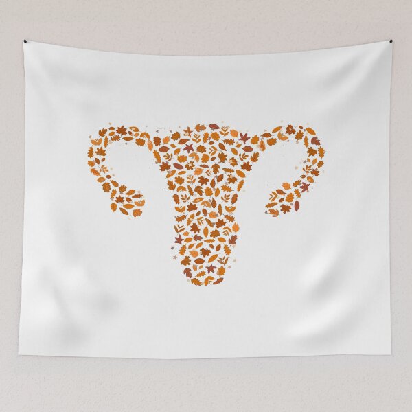Item preview, FALL LEAVES UTERUS | UTERUS GRAPHIC OF FALL LEAVES & GOLD STARS designed and sold by Festive Feminist.