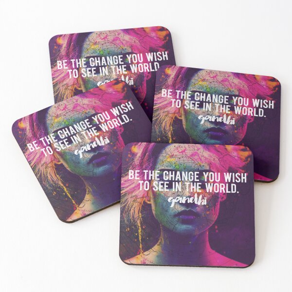 Item preview, 'Be the change you wish to see in the world.' Gandhi Inspirational Quote designed and sold by knightsydesign.