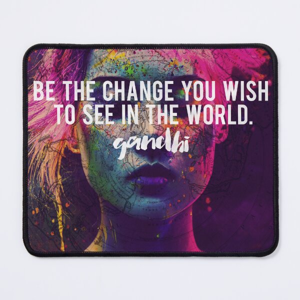 Item preview, 'Be the change you wish to see in the world.' Gandhi Inspirational Quote designed and sold by knightsydesign.