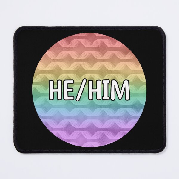 Item preview, He/Him Rainbow Pronouns designed and sold by Mickey Kyan.