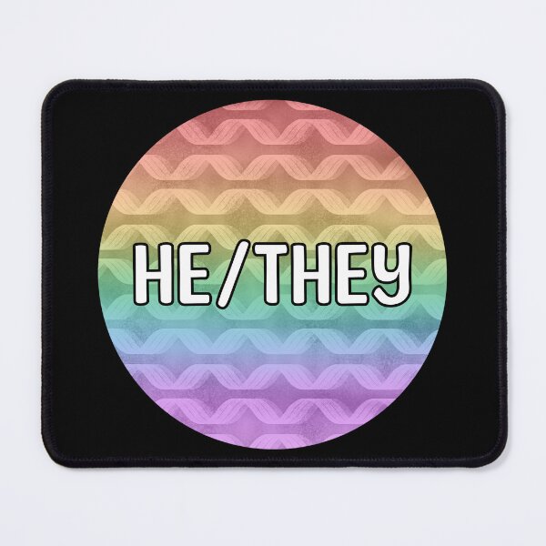 Item preview, He/They Rainbow Pronouns designed and sold by Mickey Kyan.