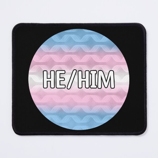 Item preview, He/Him Transgender Pride Pronouns designed and sold by Mickey Kyan.