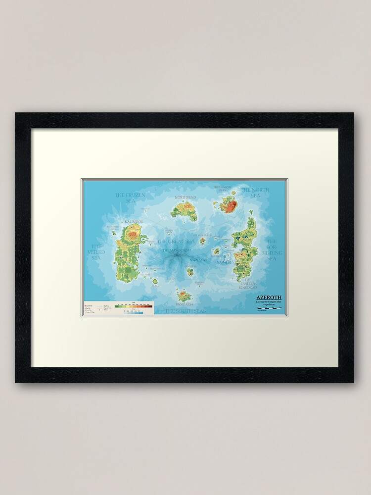 World of Warcraft Vanilla Azeroth World Map High Quality A3 