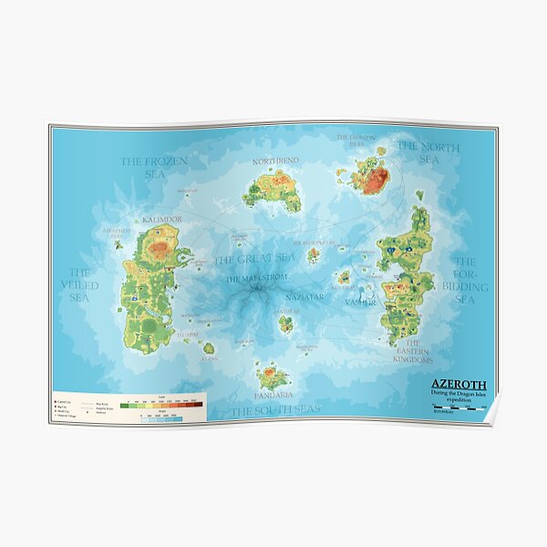 Detailed Azeroth map Poster