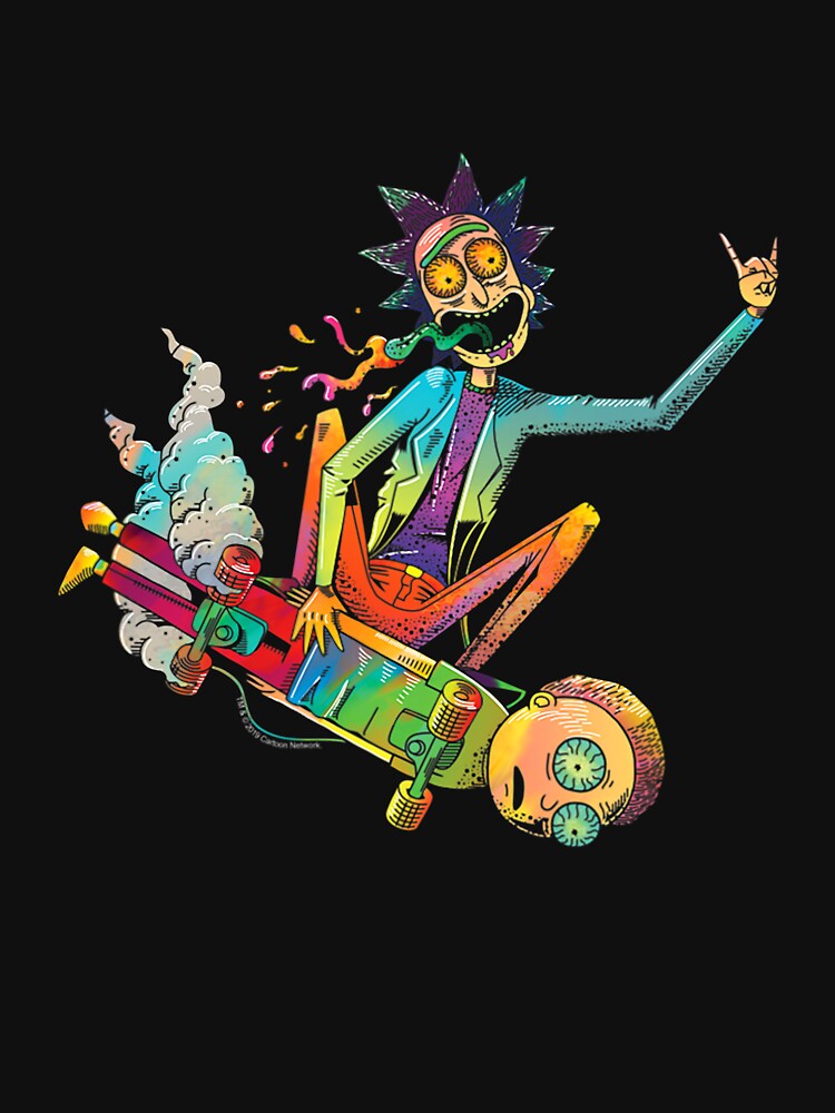 Discover Rick and Morty Psychedelic Rick with Skateboard Morty Lightweight Hoodies