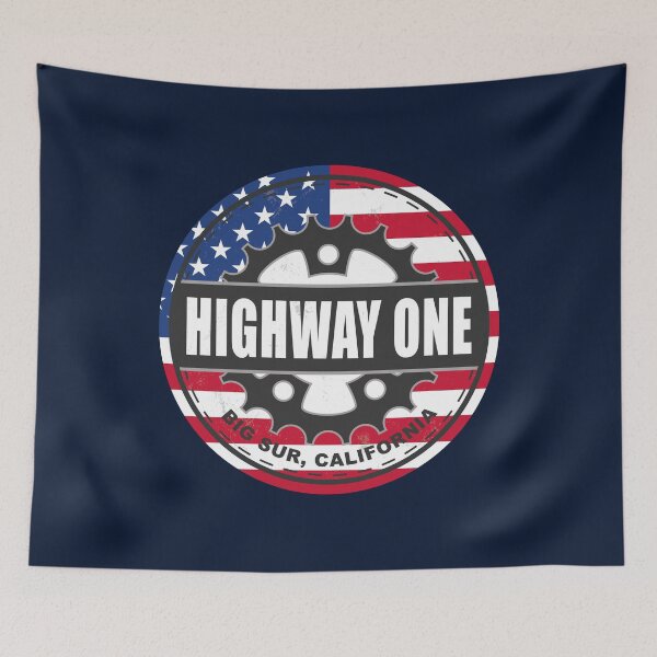 Artikelvorschau, Highway One US-Vintage-Flaggenfarben-Radsport-Design entworfen und verkauft von CynthiaGraphics.