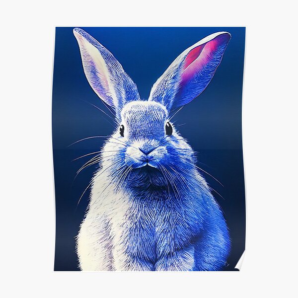 Photorealistic Rabbit Art Poster For Sale By Unlockingdesign Redbubble