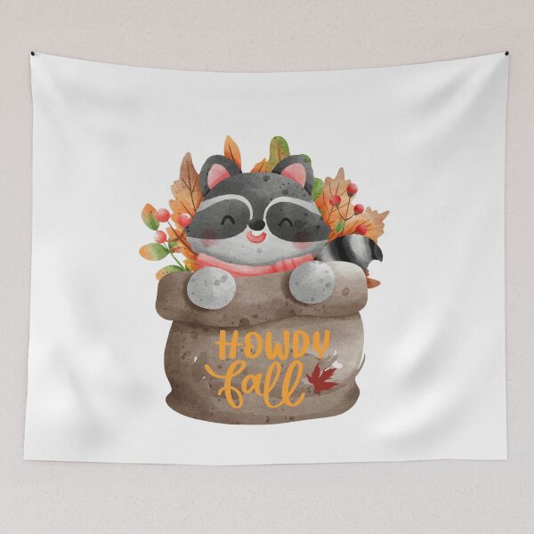 Item preview,  I love fall. HOWDY fall, raccoon designed and sold by Tiny-Love ⭐⭐⭐⭐⭐.