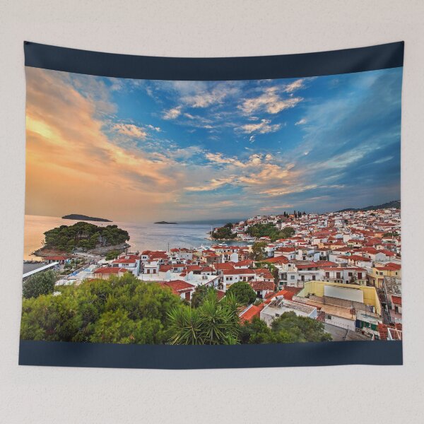 Item preview, Skiathos town around sunset designed and sold by Hercules Milas.