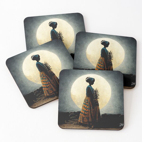 Item preview, African Fula Woman In Full Moon designed and sold by GambiJoop.