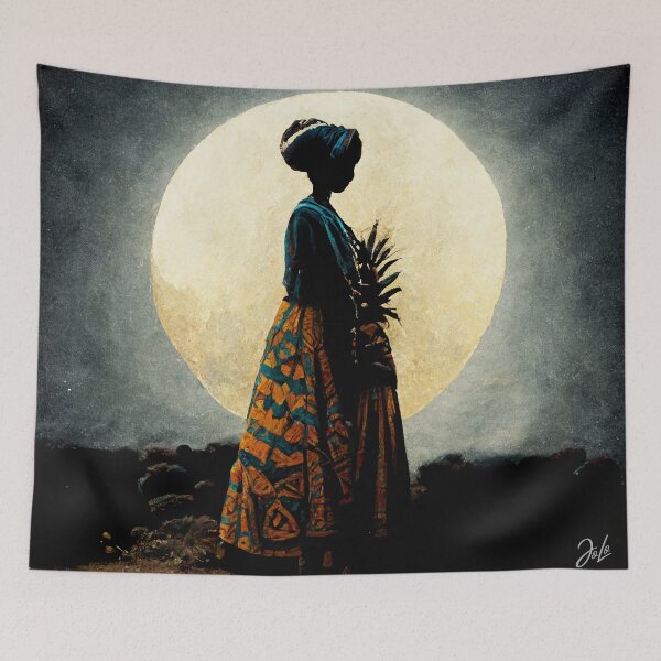Item preview, African Fula Woman In Full Moon designed and sold by GambiJoop.