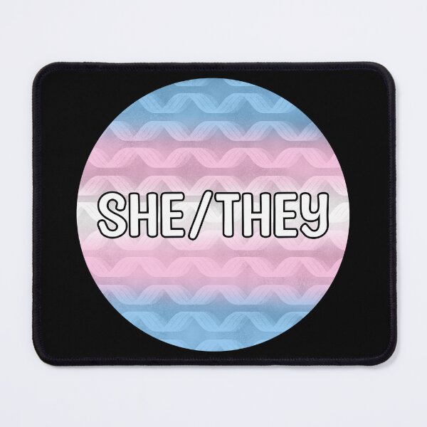 Item preview, She/They Transgender Pride Pronouns designed and sold by Mickey Kyan.