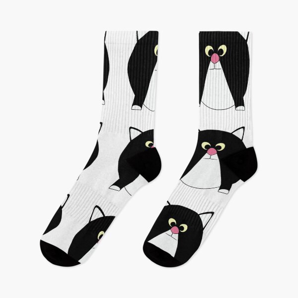 Item preview, A cartoonish round black-and-white cat III designed and sold by BrachiaST.