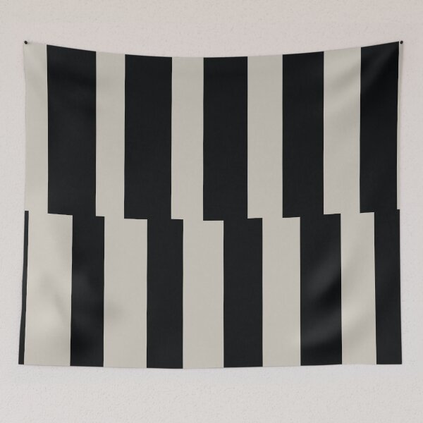 Aperçu de l'œuvre Gray Tan Black Abstract Stripe Vertical Pattern Pairs Valspar 2023 COTY Villa Grey 6005-1B créée et vendue par ColorOfTheYears.
