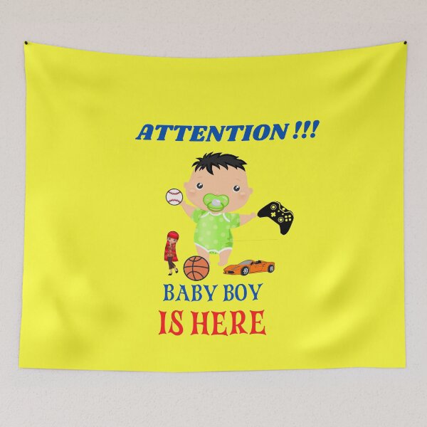 Item preview, Attention Baby Boy Is Here Funny T-Shirt  designed and sold by netdota.