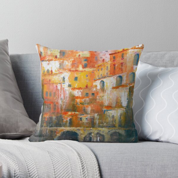 Impression Of Cinque Terre. Throw Pillow