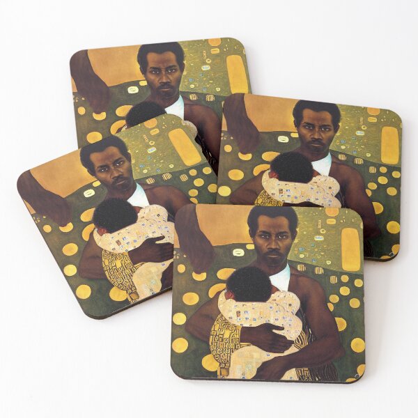 Item preview, Black Man Holding Child Klimt Style designed and sold by GambiJoop.