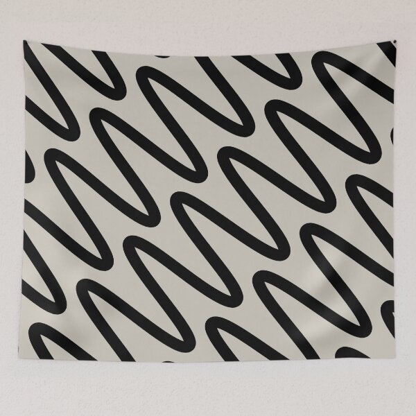 Aperçu de l'œuvre Gray Tan Black Minimal Diagonal Zigzag Stripe Pattern Pairs Valspar 2023 COTY Villa Grey 6005-1B créée et vendue par ColorOfTheYears.
