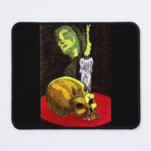 Item preview, By Candlelight - Vampire Skull with candle illustration, Halloween Skull, Dark, Creepy, Gothic Artwork designed and sold by galavantmedia74.