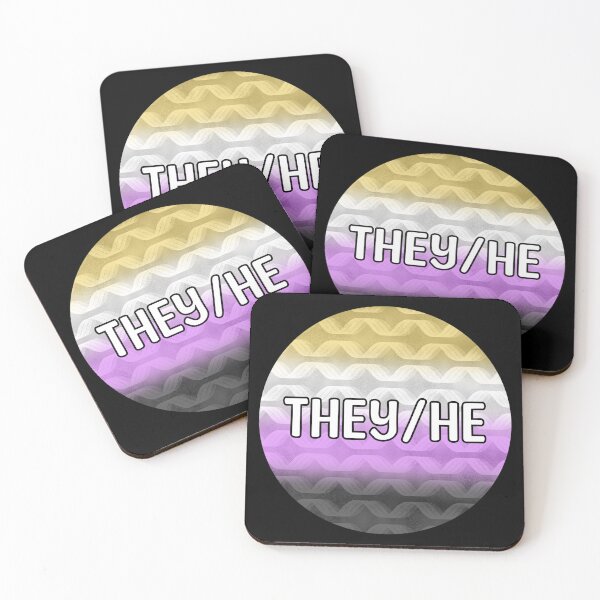 Item preview, They/He Nonbinary Pride Pronouns designed and sold by Mickey Kyan.