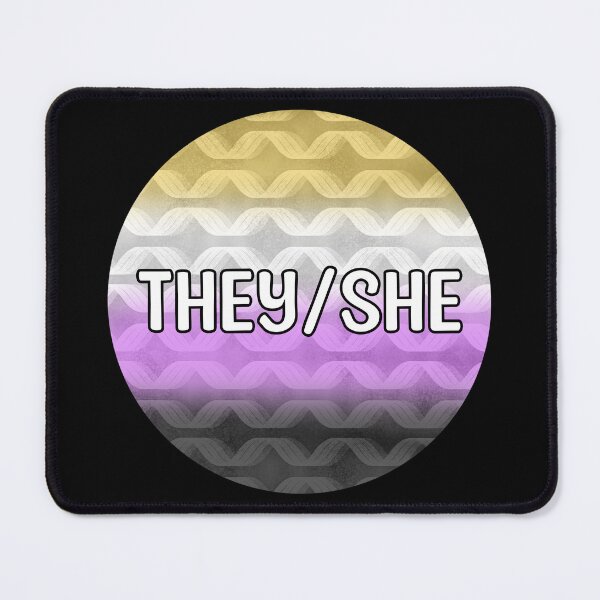 Item preview, They/She Nonbinary Pride Pronouns designed and sold by Mickey Kyan.