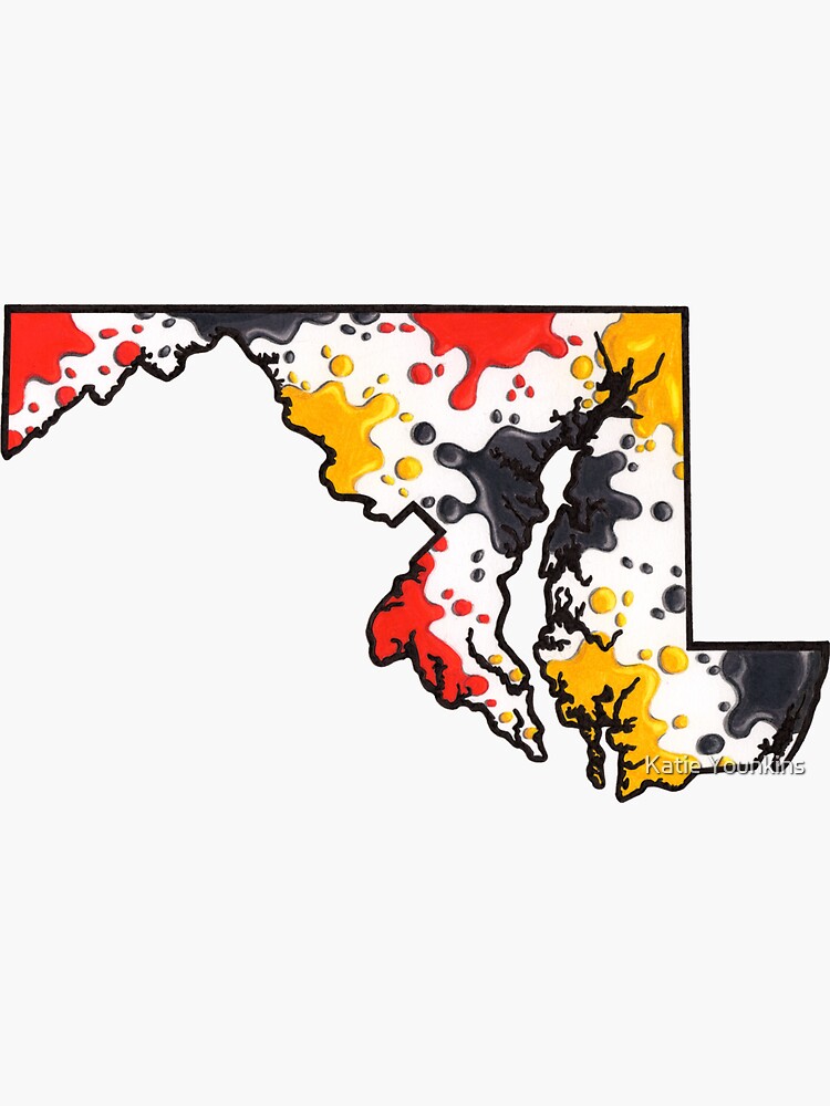 "Maryland Paint Splatter" Sticker for Sale by KateMathews Redbubble