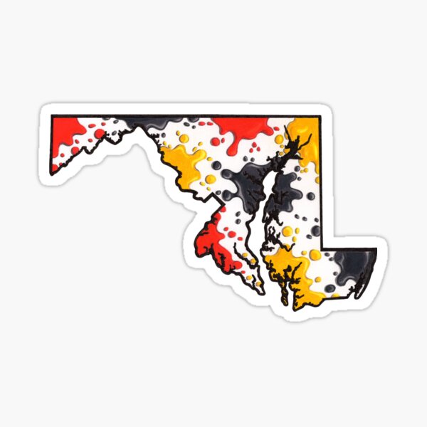 Maryland Paint Splatter Sticker